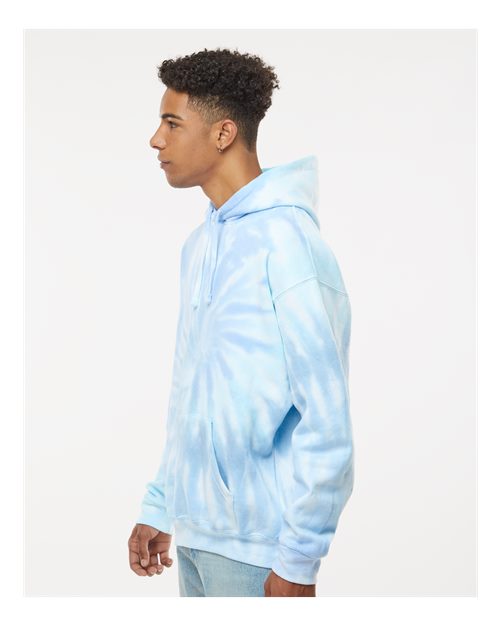 Tie-Dyed Hooded Sweatshirt - OnModelSide - B10602063 - Lagoon