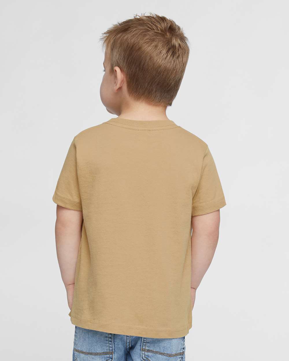 Toddler Fine Jersey Tee - OnModelBack - B31838153 - Latte