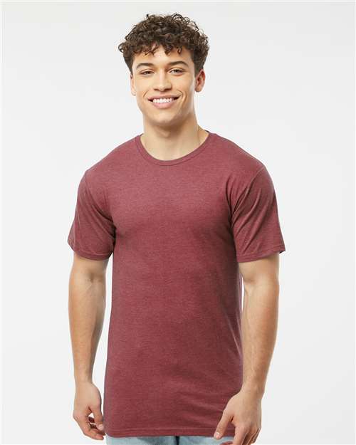Heavyweight Jersey T-Shirt - OnModelFront - B30959532 - Heather Burgundy
