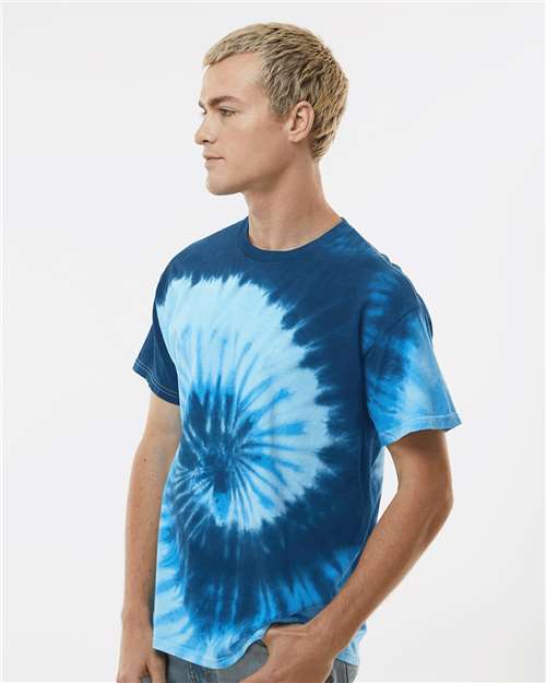 Multi-Color Tie-Dyed T-Shirt - OnModelSide - B10002763 - Blue Ocean