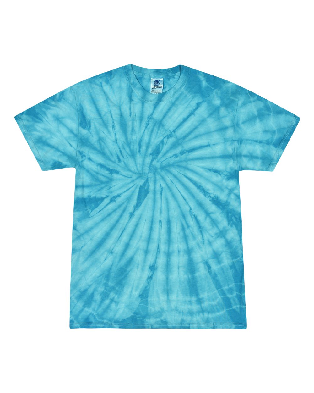 Multi-Color Tie-Dyed T-Shirt - Front - B10002783 - Spider Turquoise