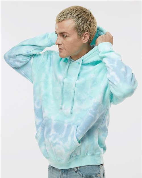 Tie-Dyed Hooded Sweatshirt - OnModelSide - B10602543 - Slushy