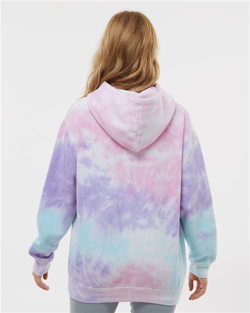 Tie-Dyed Hooded Sweatshirt - OnModelBack - B10602303 - Cotton Candy