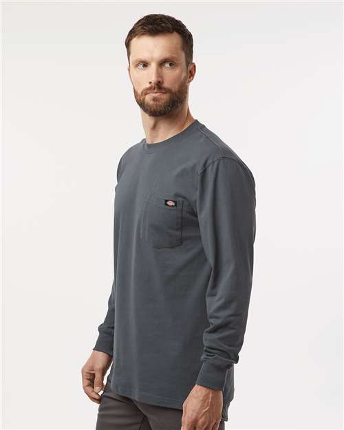 Traditional Heavyweight Long Sleeve T-Shirt - OnModelSide - B08130093 - Charcoal