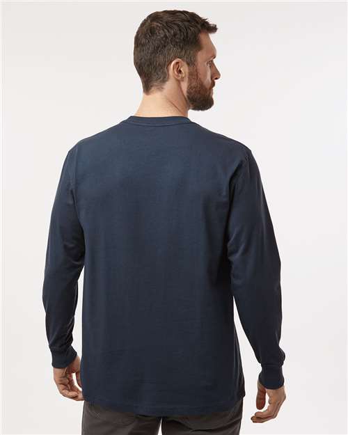 Traditional Heavyweight Long Sleeve T-Shirt - OnModelBack - B08130863 - Dark Navy