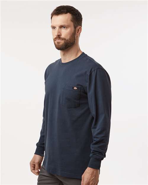 Traditional Heavyweight Long Sleeve T-Shirt - OnModelSide - B08130863 - Dark Navy