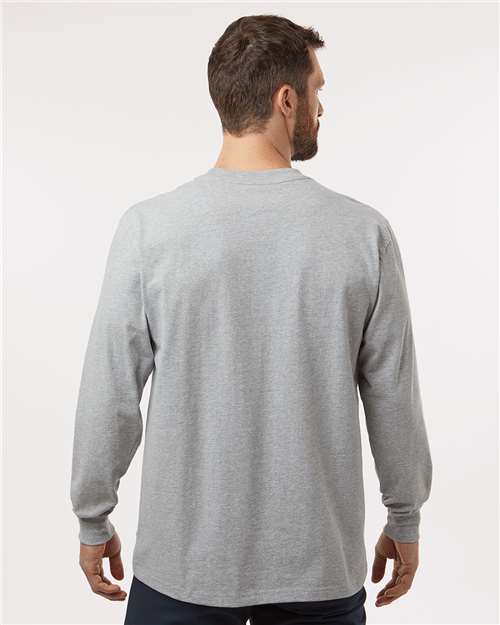 Traditional Heavyweight Long Sleeve T-Shirt - OnModelBack - B08130583 - Heather Grey