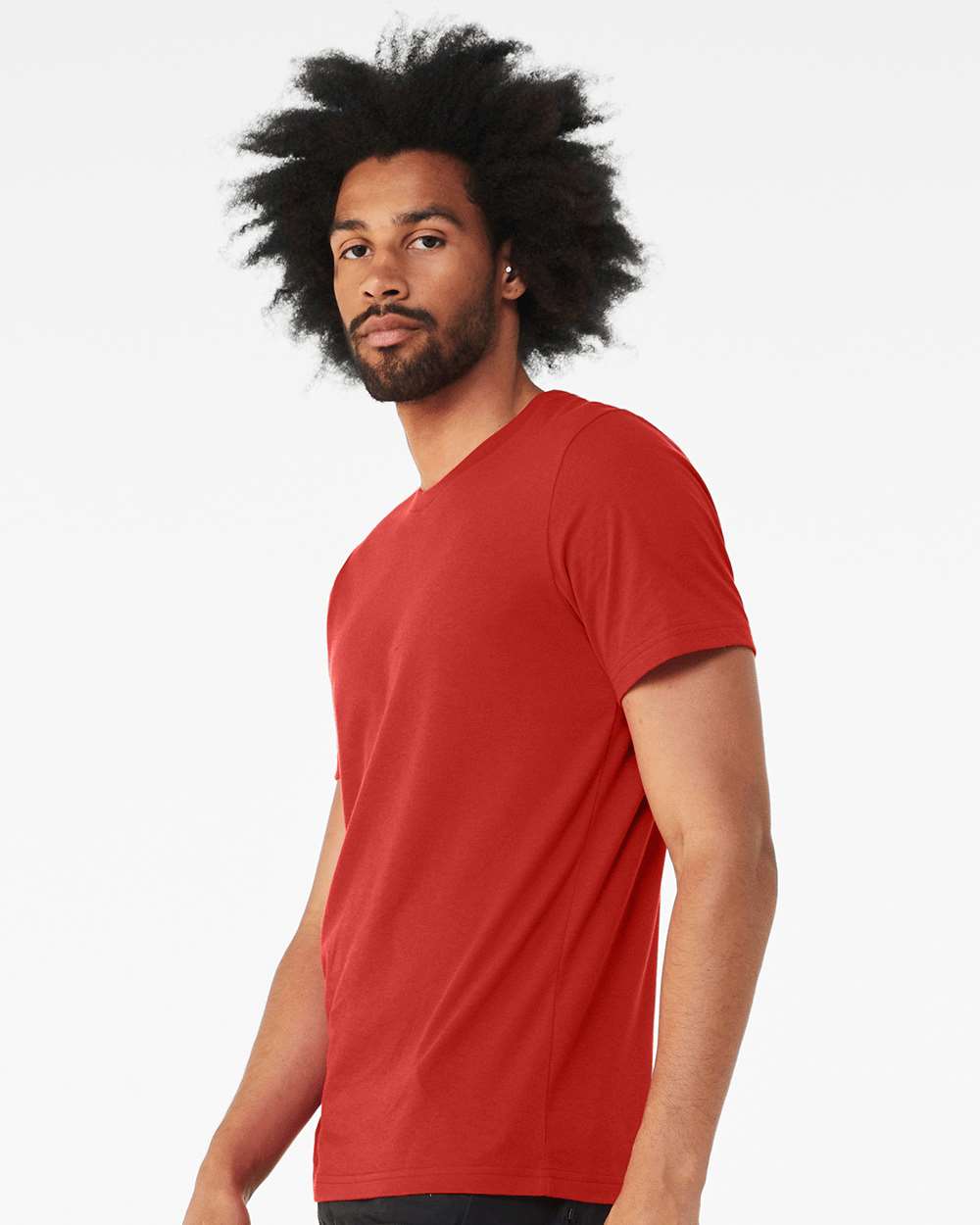 CVC Jersey Tee - OnModelSide - B00706802 - Solid Red Blend