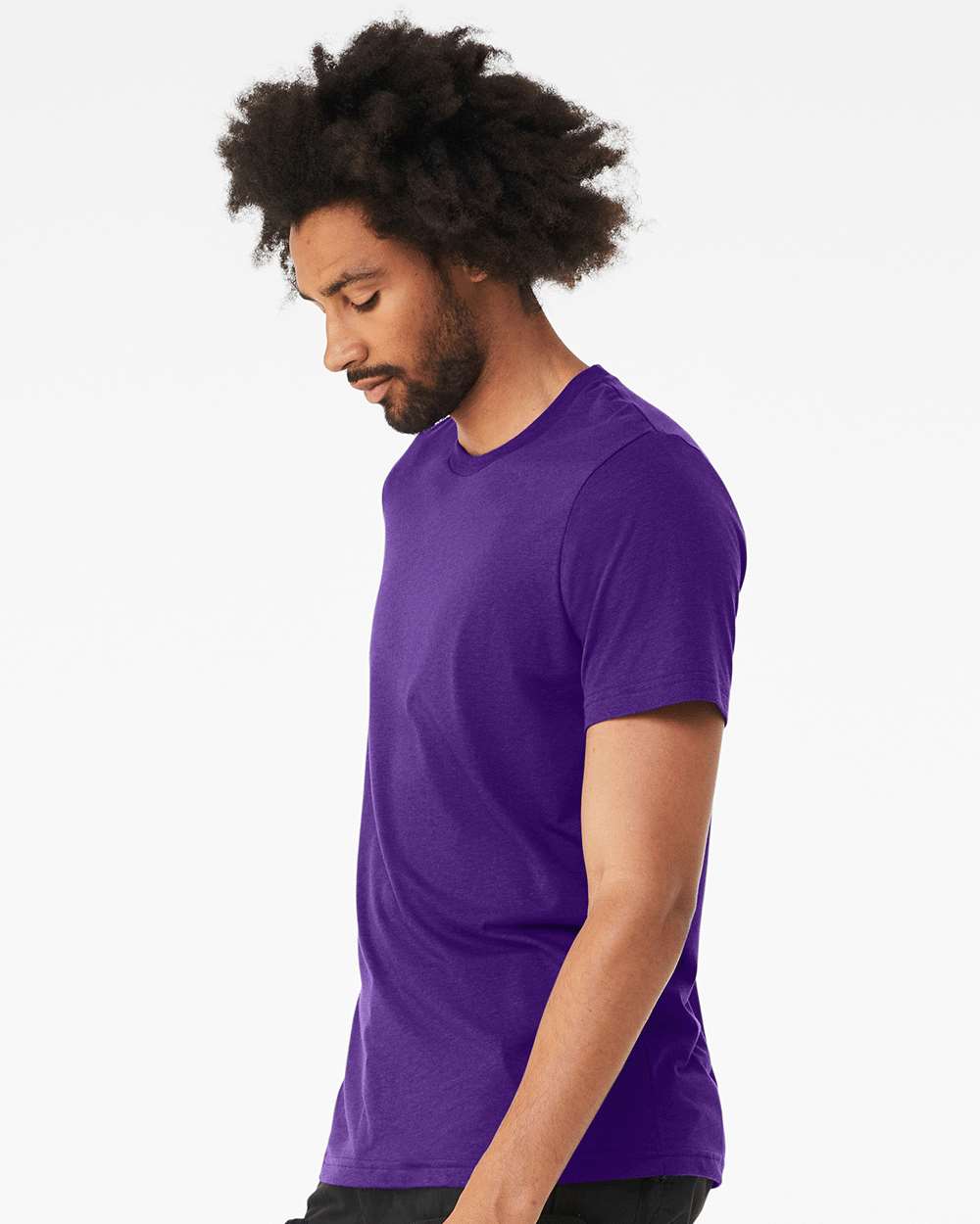 Triblend Tee - OnModelSide - B84706392 - Solid Team Purple Triblend