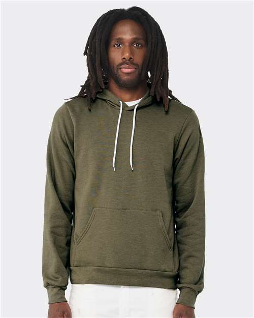 Sponge Fleece Hoodie - OnModelFront - B86306192 - Heather Olive