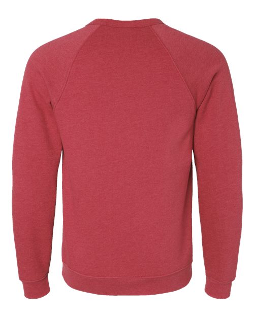 Sponge Fleece Raglan Crewneck Sweatshirt - Back - B85106042 - Heather Red