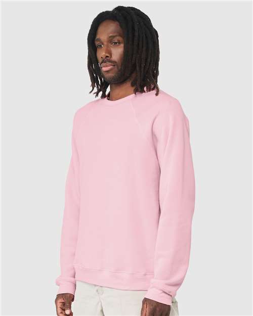 Sponge Fleece Raglan Crewneck Sweatshirt - OnModelSide - B85106122 - Pink