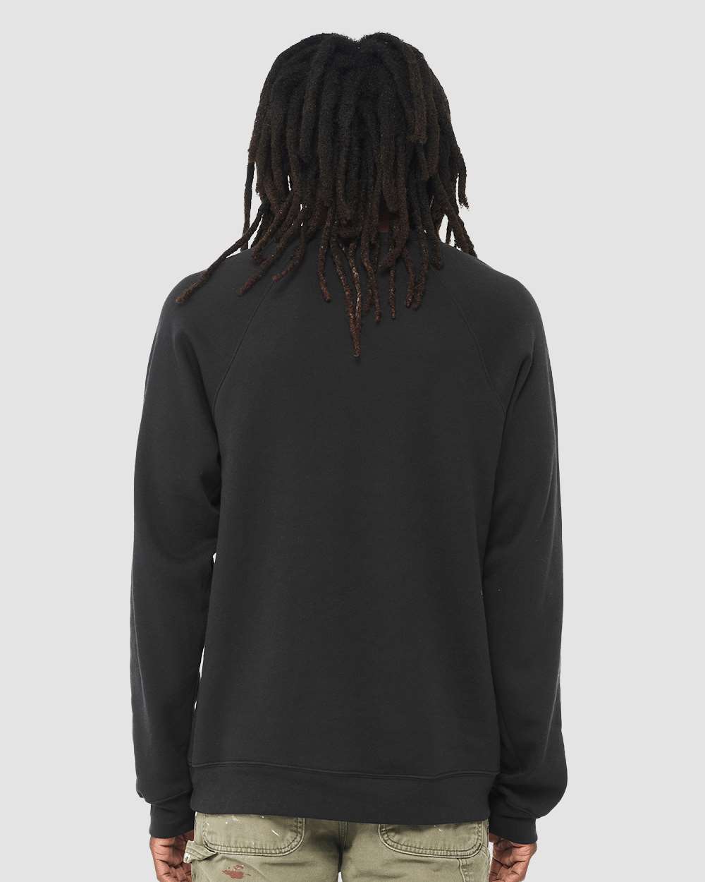 Sponge Fleece Raglan Crewneck Sweatshirt - OnModelBack - B85106172 - Vintage Black