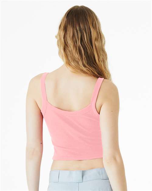 Women's Micro Rib Spaghetti Strap Tank - OnModelBack - B04706302 - Solid Pink Blend