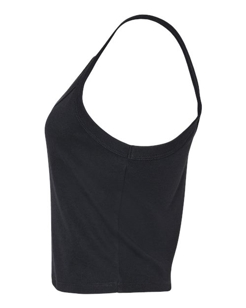 Women's Micro Rib Spaghetti Strap Tank - DirectSide - B04706512 - Solid Black Blend