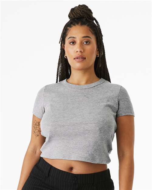 Women's Micro Rib Baby Tee - OnModelFront - B15706582 - Athletic Heather