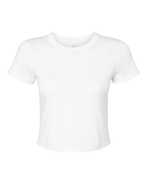 Women's Micro Rib Baby Tee - Front - B15706012 - Solid White Blend