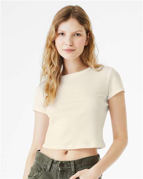Women's Micro Rib Baby Tee - OnModelFront - B15706242 - Solid Natural Blend