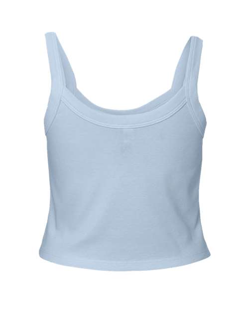Women's Micro Rib Spaghetti Strap Tank - Back - B04706252 - Solid Baby Blue Blend