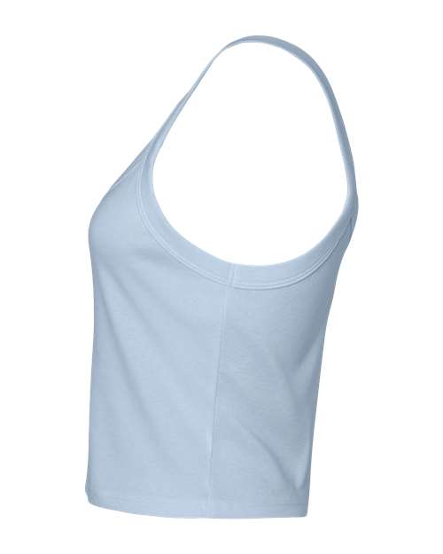 Women's Micro Rib Spaghetti Strap Tank - DirectSide - B04706252 - Solid Baby Blue Blend