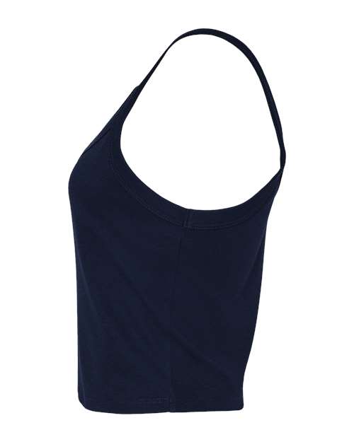 Women's Micro Rib Spaghetti Strap Tank - DirectSide - B04706652 - Solid Navy Blend