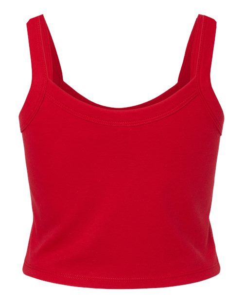 Women's Micro Rib Spaghetti Strap Tank - Back - B04706702 - Solid Red Blend