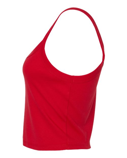Women's Micro Rib Spaghetti Strap Tank - DirectSide - B04706702 - Solid Red Blend