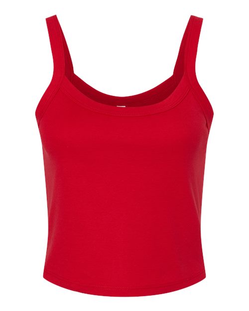 Women's Micro Rib Spaghetti Strap Tank - Front - B04706702 - Solid Red Blend