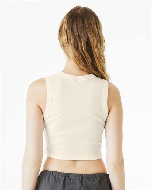 Women's Micro Rib Muscle Crop Tank - OnModelBack - B15806242 - Solid Natural Blend