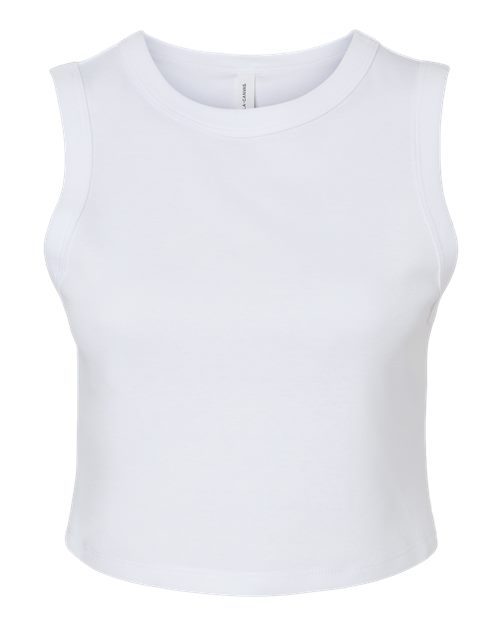 Women's Micro Rib Muscle Crop Tank - Front - B15806012 - Solid White Blend