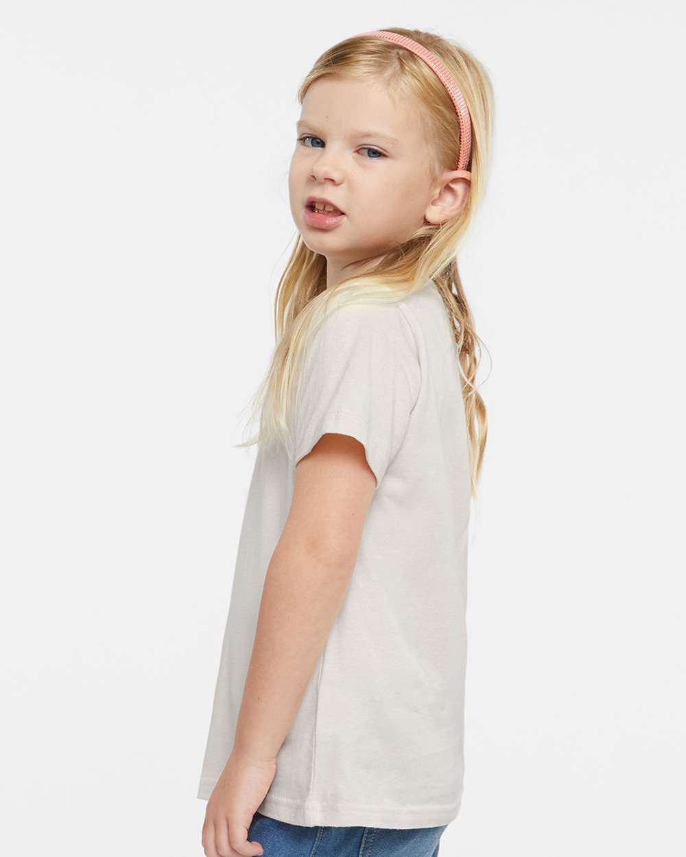 Toddler Fine Jersey Tee - OnModelSide - B31838423 - Porcelain