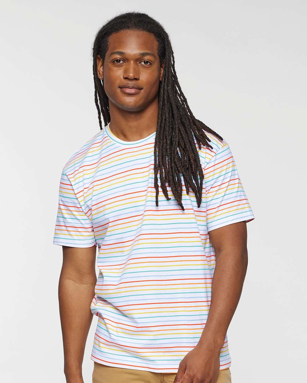 Fine Jersey Tee - OnModelFront - B00638423 - Rainbow Stripe