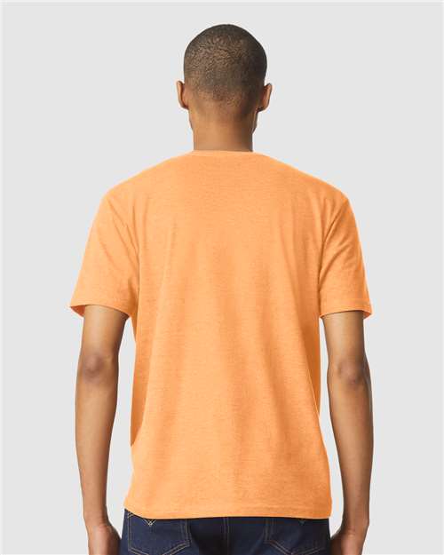 Softstyle® CVC T-Shirt - OnModelBack - B00260413 - Tangerine Mist