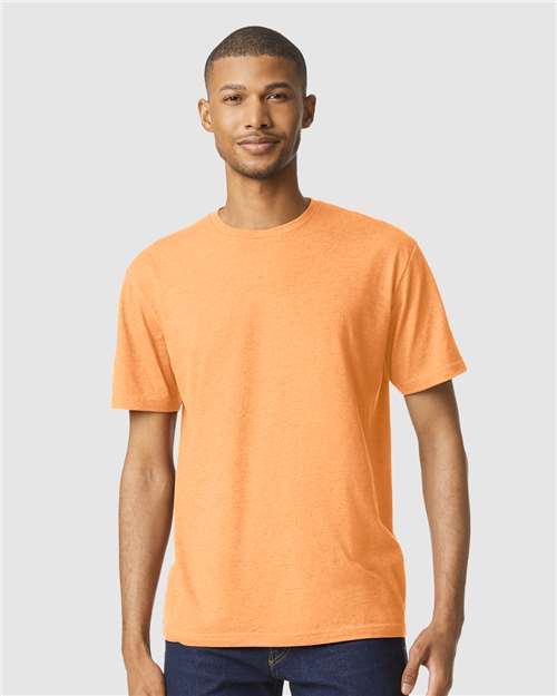 Softstyle® CVC T-Shirt - OnModelFront - B00260413 - Tangerine Mist