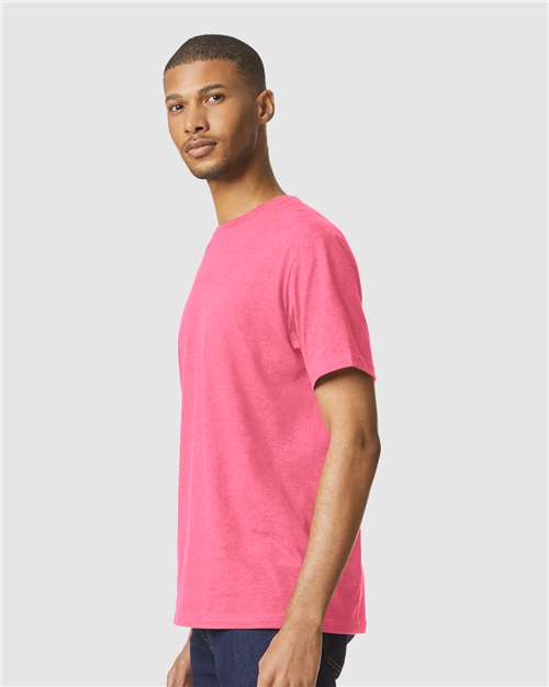 Softstyle® CVC T-Shirt - OnModelSide - B00260313 - Pink Lemonade Mist