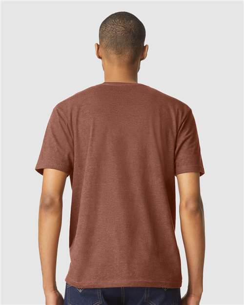 Softstyle® CVC T-Shirt - OnModelBack - B00260423 - Cocoa Mist