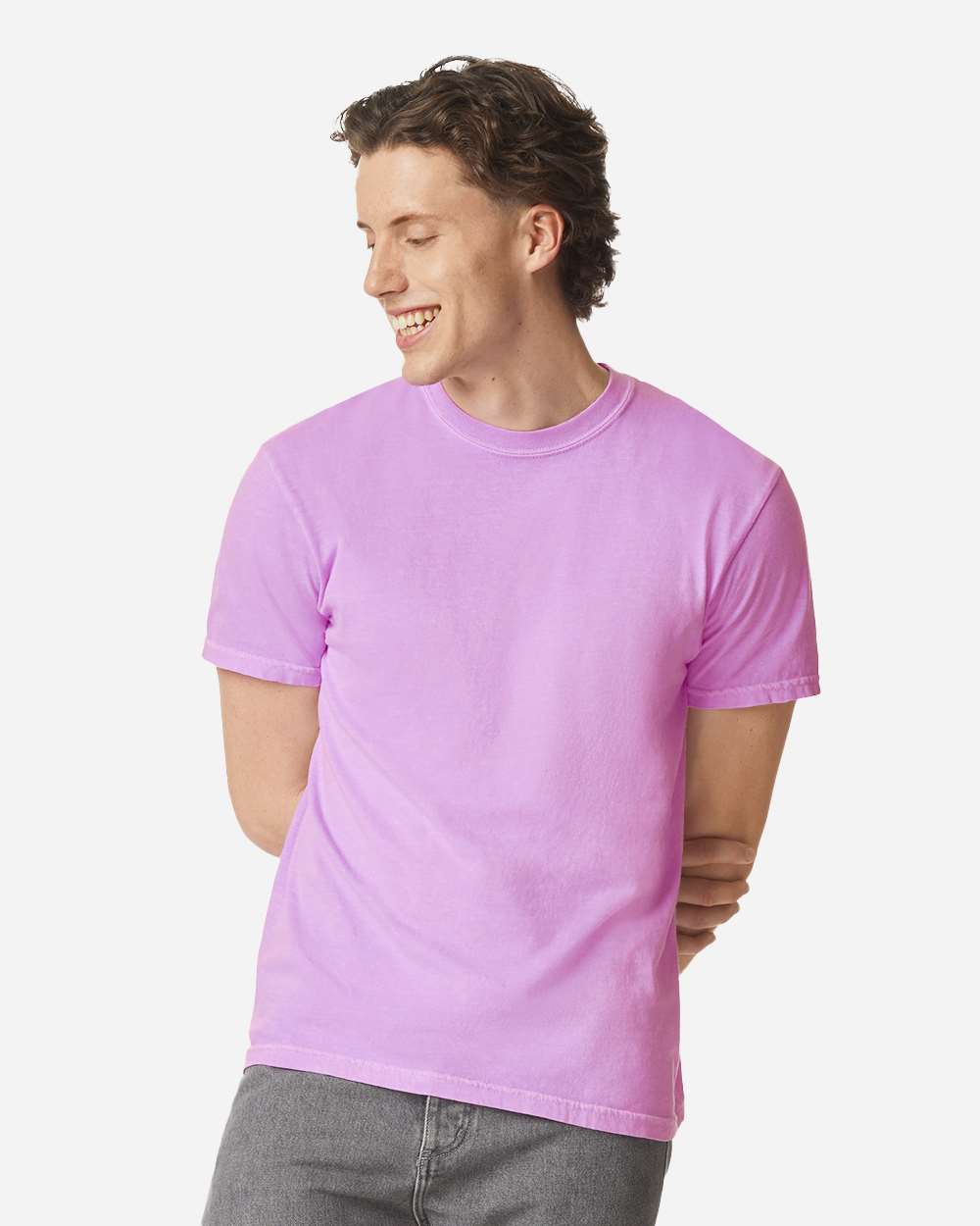 Garment-Dyed Heavyweight T-Shirt - OnModelFront - B00708923 - Neon Violet