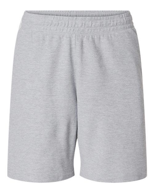 Pique Unisex Gym Shorts - Front - B03127583 - Heather Grey