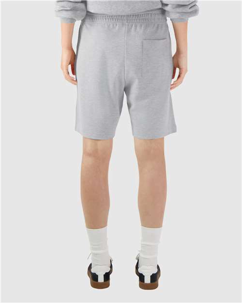 Pique Unisex Gym Shorts - OnModelBack - B03127583 - Heather Grey