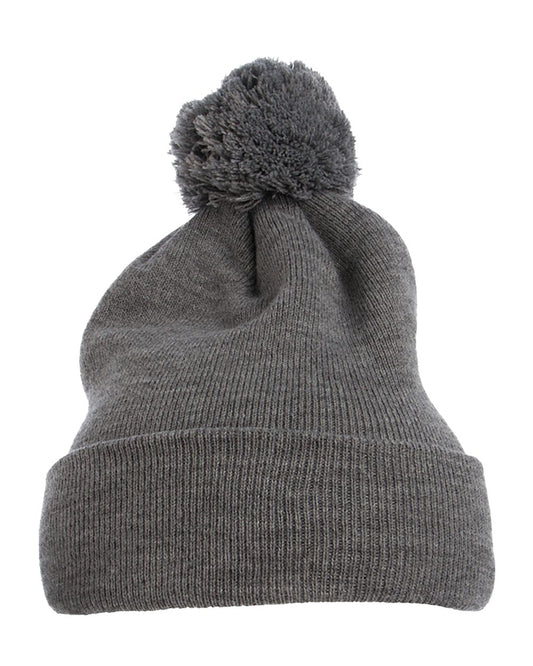 Cuff Knit Beanie w Pom - styleImage