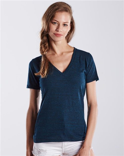 Women's V-Neck Overdyed Tee - styleImage