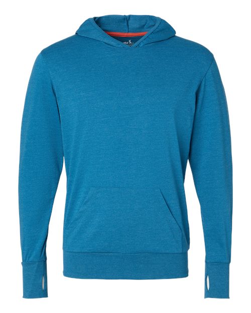 RecycledSoft™ Hooded Long Sleeve T-Shirt - Front - B10562252 - Breaker Blue
