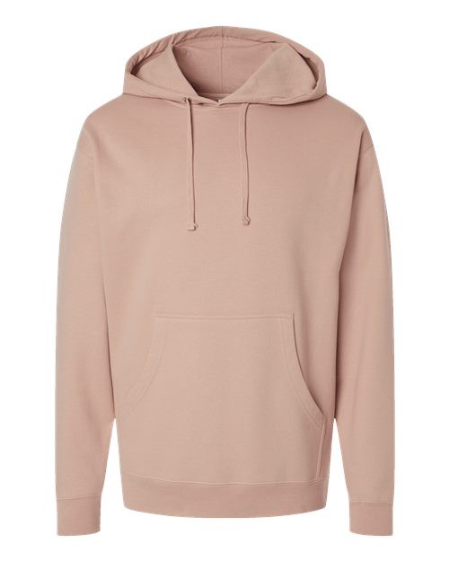 Midweight Hooded Sweatshirt - Front - B23676443 - Dusty Pink