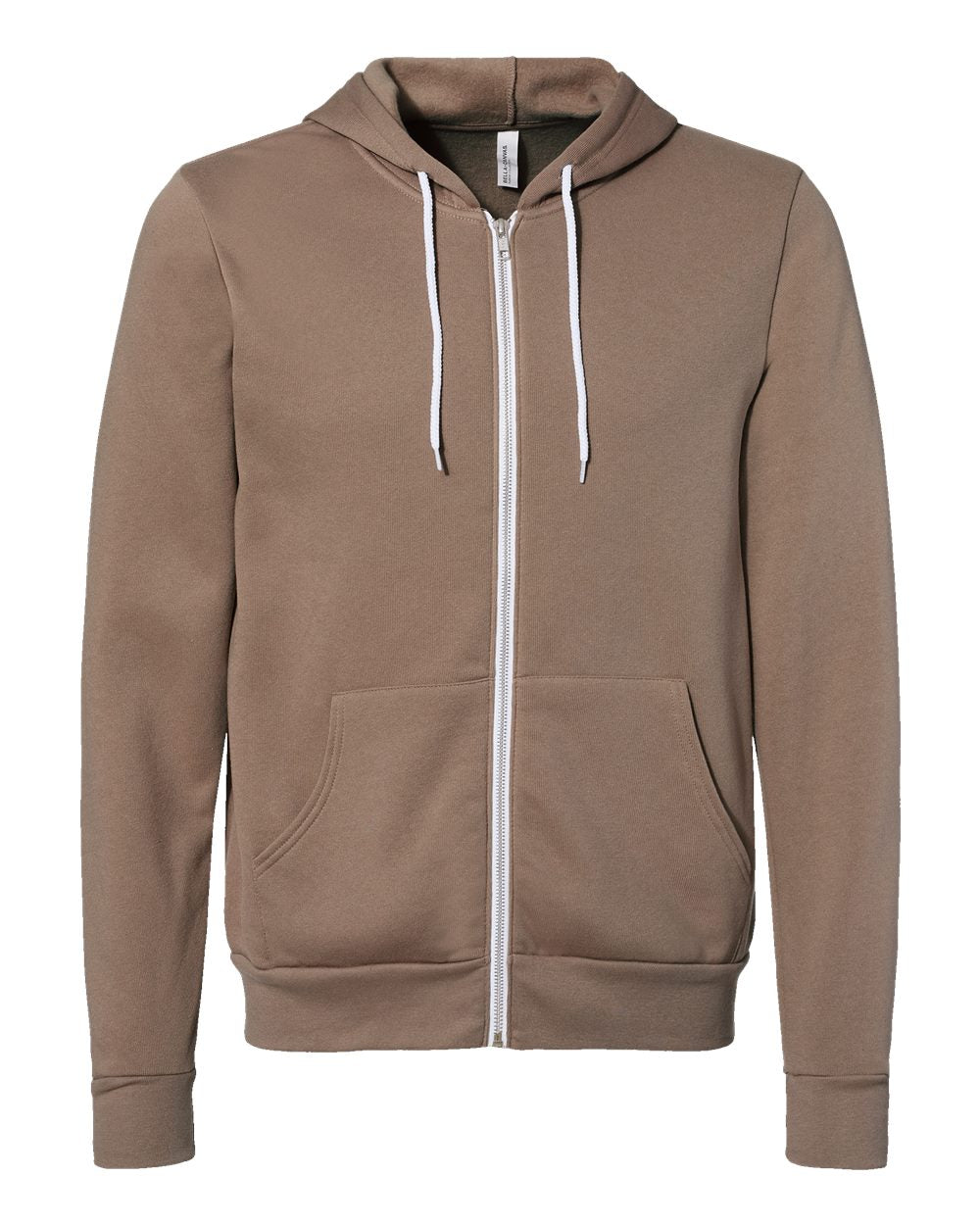 Sponge Fleece Full-Zip Hoodie - Front - B80406392 - Vintage Brown