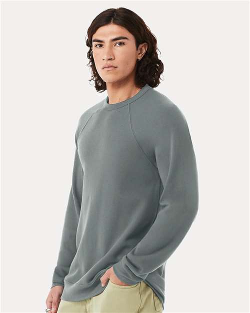 Sponge Fleece Raglan Crewneck Sweatshirt - OnModelSide - B85106182 - Blue Storm