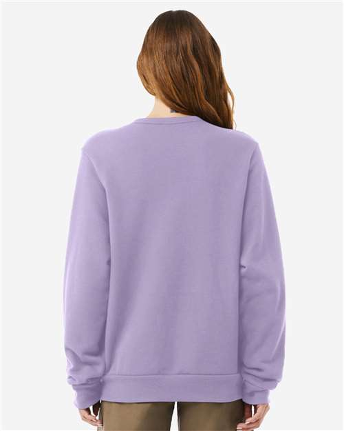 Sponge Fleece Classic Crewneck Sweatshirt - OnModelBack - B08006432 - Dark Lavender