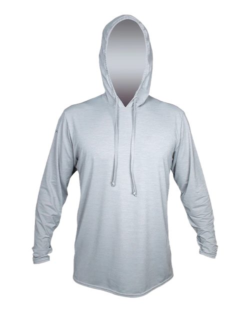 Low Pro Tech Hooded Long Sleeve T-Shirt - Front - B00233092 - Alloy Heathered