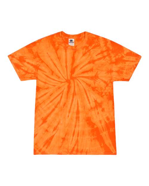 Multi-Color Tie-Dyed T-Shirt - Front - B10002623 - Spider Orange