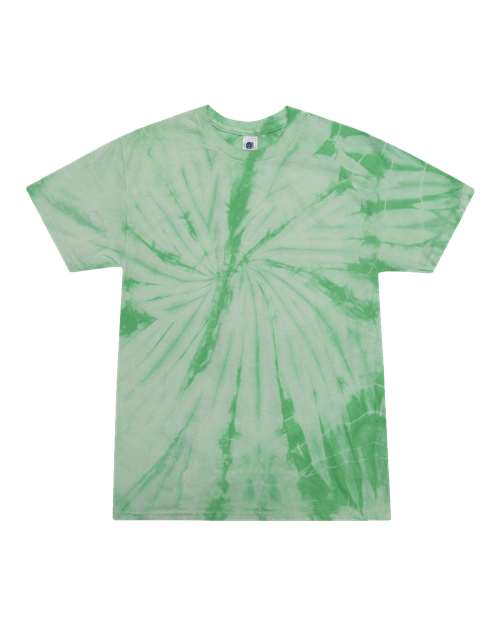 Multi-Color Tie-Dyed T-Shirt - Front - B10002743 - Spider Mint