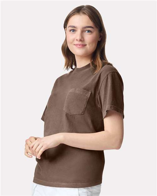Garment-Dyed Heavyweight Pocket T-Shirt - OnModelSide - B08508033 - Espresso